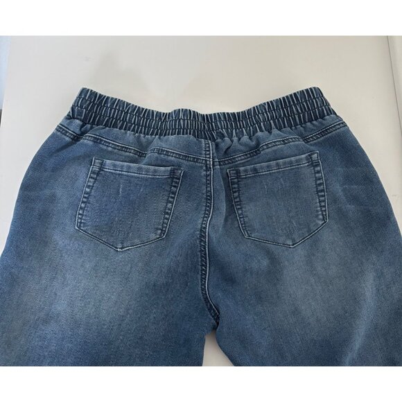 Y2k Jeans Medium Jogger High Waisted Med Wash Distressed Athleisure Streetwear - Picture 10 of 16